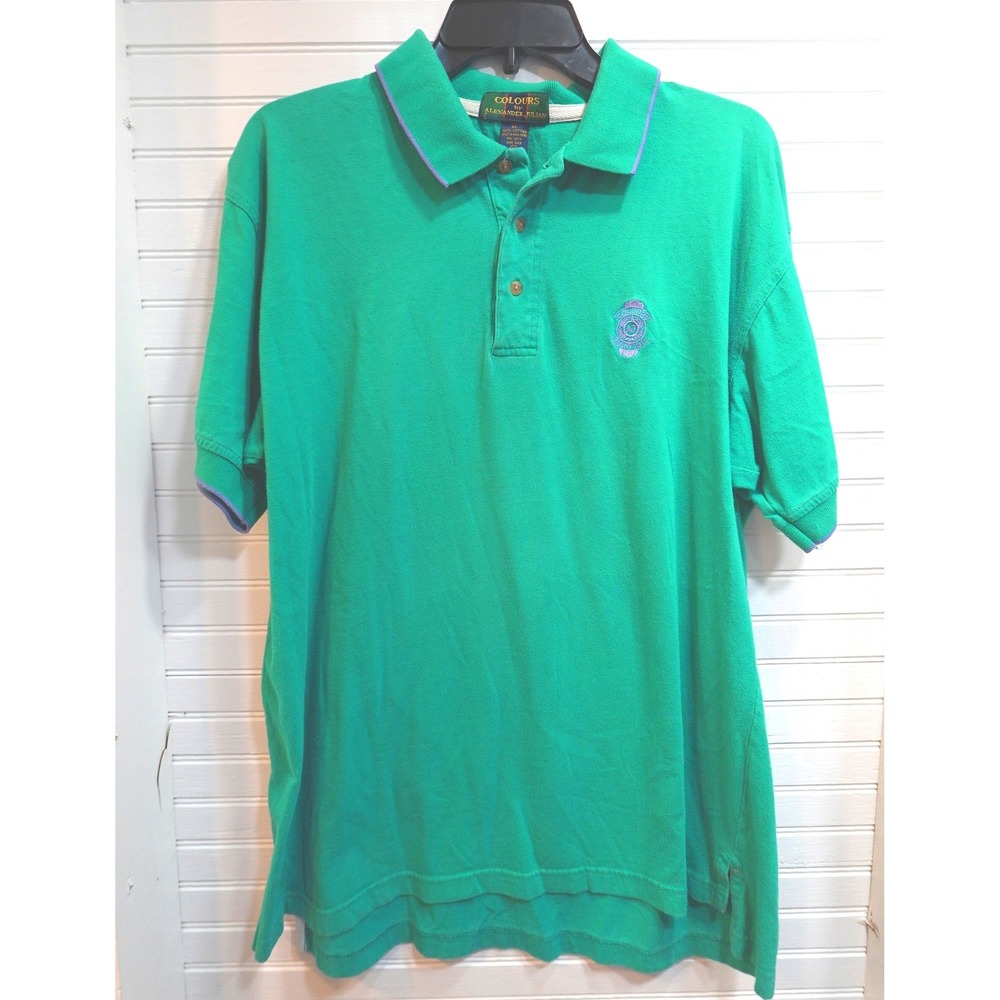 Vintage Colours by Alexander Julian Polo Shirt Men's Size XL Green & Purple